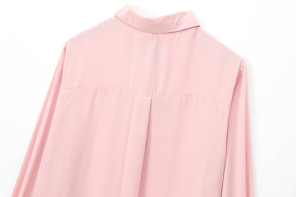 Autumn Beauty Outfit Velvet Bow Decorated Shirt