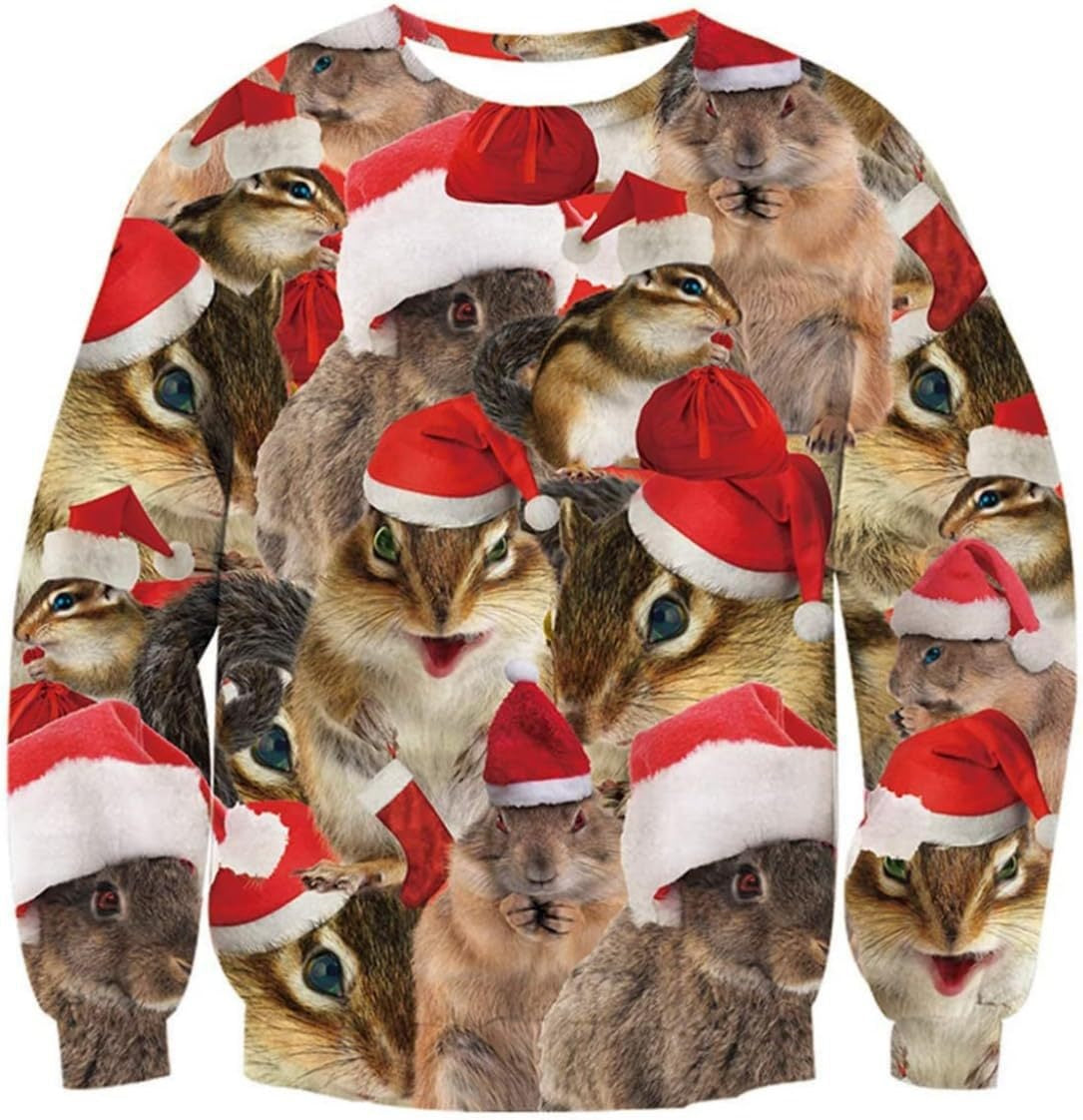 Crewneck Hoodie Sweatshirt With 3D Printed Graphic And Long Sleeves