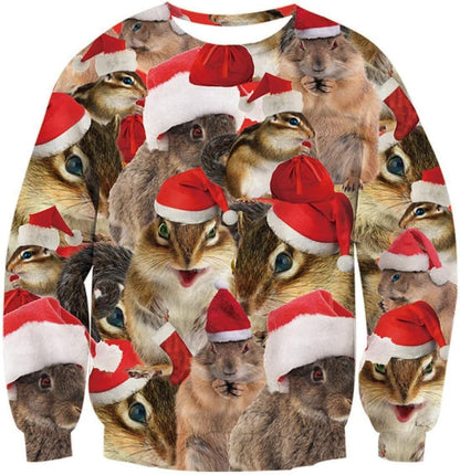 Crewneck Hoodie Sweatshirt With 3D Printed Graphic And Long Sleeves