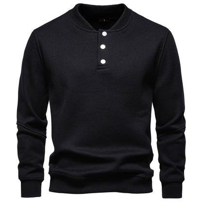 New Fleece-lined Men's Round Neck Sweatshirt