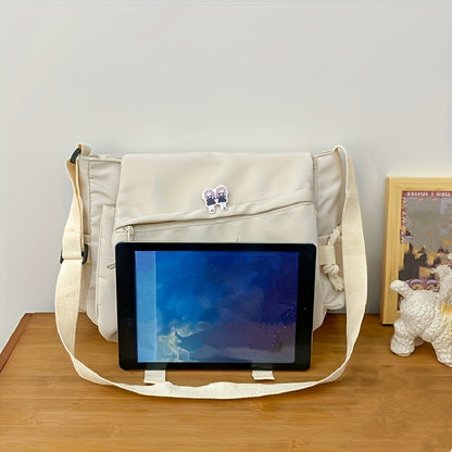 1pc Large Capacity Mens Nylon Messenger Bag - Durable & Spacious Shoulder Bag for Students & Professionals - Comfortable Strap, Ideal School or Work Bag