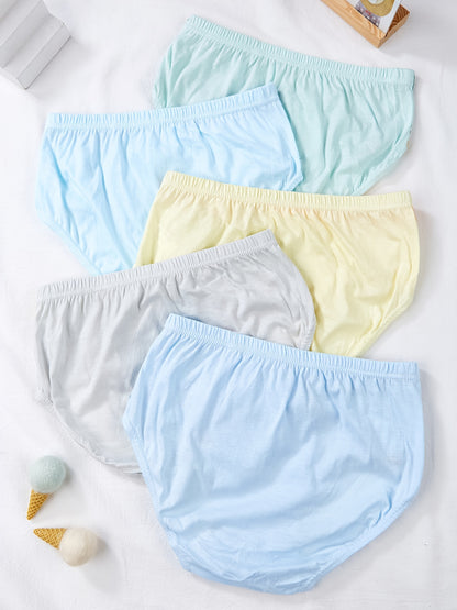 5pcs Boys Dinosaur Paradise Print Boxer Briefs Soft Cotton Comfortable Underwear