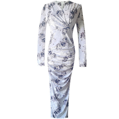 New V-neck Bottoming Mid-length Slim-fit Long Sleeve Women