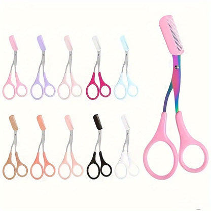 Eyebrow Trimmer Scissor with Comb Facial Hair Removal Grooming Shaping Shaver Cosmetic Makeup Accessories, Eyebrow Grooming Kit, Scissers for Eyebrow, Eyebrow Kit for Women, Eyebrow Stamp Kit Set, Eyebrow Clippers