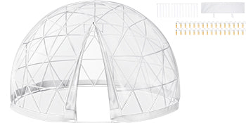 VEVOR Bubble Tent Garden Igloo 9.5/12ft With LED PVC Cover Geodesic Greenhouse Dome for Outdoor Sunbubble Backyard Bubble House