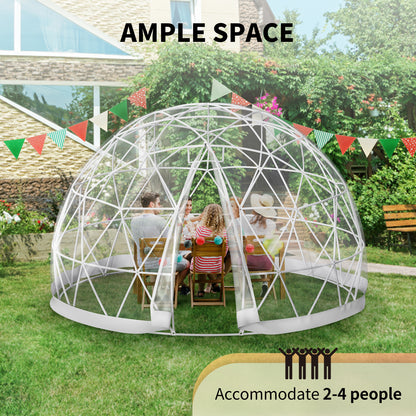 VEVOR Bubble Tent Garden Igloo 9.5/12ft With LED PVC Cover Geodesic Greenhouse Dome for Outdoor Sunbubble Backyard Bubble House