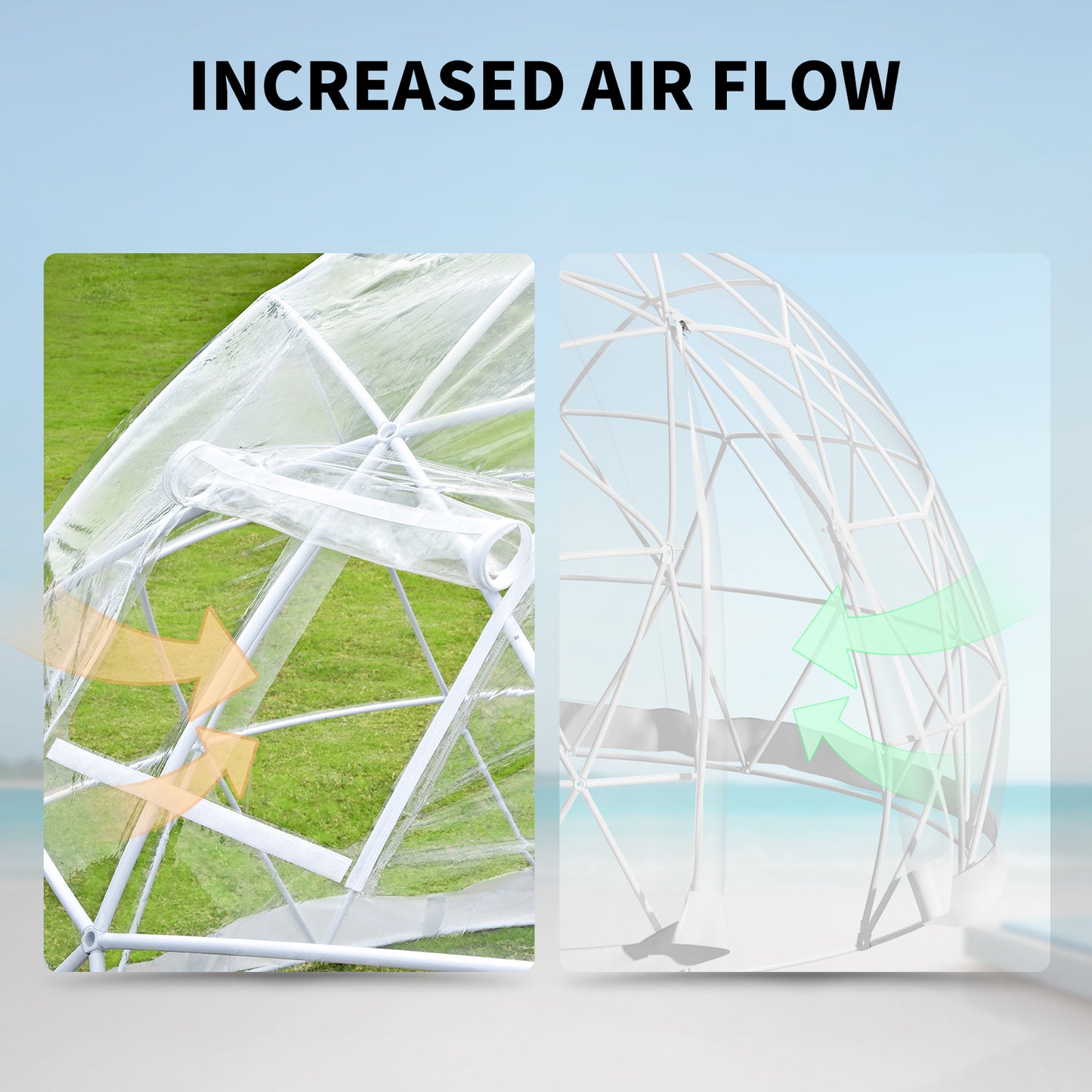 VEVOR Bubble Tent Garden Igloo 9.5/12ft With LED PVC Cover Geodesic Greenhouse Dome for Outdoor Sunbubble Backyard Bubble House