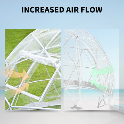 VEVOR Bubble Tent Garden Igloo 9.5/12ft With LED PVC Cover Geodesic Greenhouse Dome for Outdoor Sunbubble Backyard Bubble House