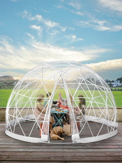 VEVOR Bubble Tent Garden Igloo 9.5/12ft With LED PVC Cover Geodesic Greenhouse Dome for Outdoor Sunbubble Backyard Bubble House