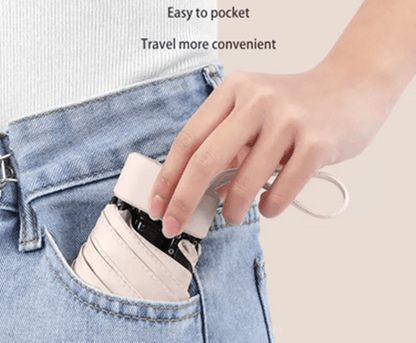 Premium Foldable Mini Pocket Umbrella - Compact Travel Umbrella with 6 Ribs | Lightweight Portable Rain Protection