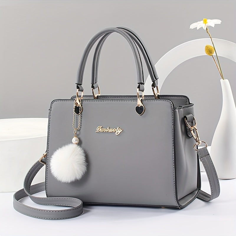 Elegant Faux Leather Handbag - Women's Shoulder Bag with Tassel