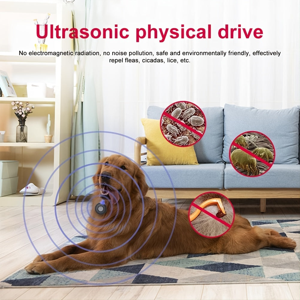 1pc Pet Repellent, Ultrasonic Repellent Ticks, Fleas, Nematodes, Cats And Dogs Outside The Body To Prevent Insects, Take Care Of Pet To Prevent Pests, With Its Mother No Longer Object To My Pet, With Its Own Safety Warning Ni