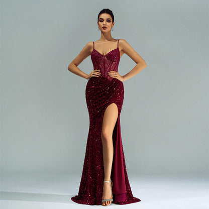 Sequin Birthday Party Dresses Long Prom Evening