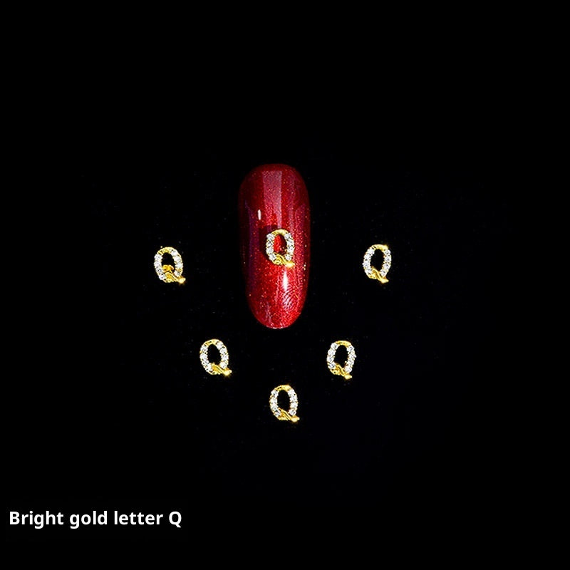 26 Letter Alloy Nail Ornament Nail Crystal