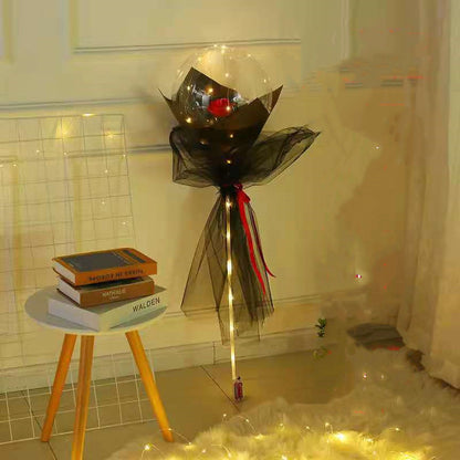 Glowing Ball For Girlfriends With A Rose In A Balloon