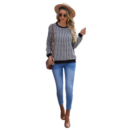 Japanese Sweet Plaid Pullover Long Sleeve Sweater