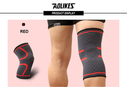 1pc AOLIKES Compression Knee Pad Sleeve - Breathable, Non-Slip, Durable Polyamide & Nylon, Ideal for Running, Volleyball, Basketball, Yoga, Tennis, Football