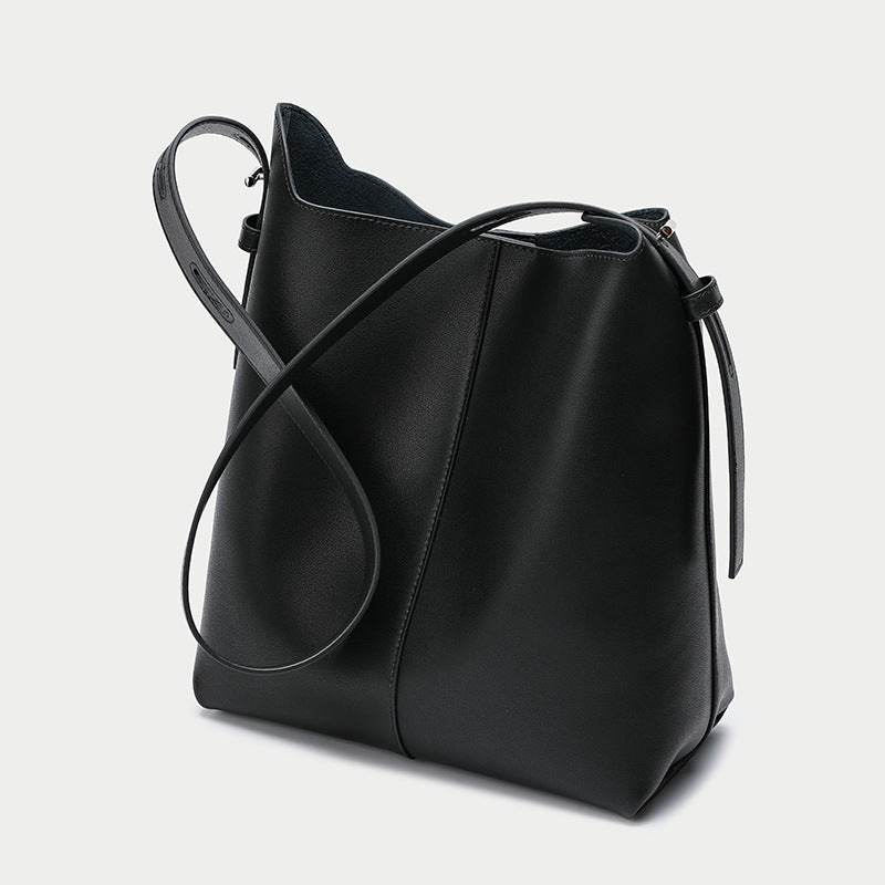 Genuine Leather Large-capacity Bucket Shoulder Messenger Bag