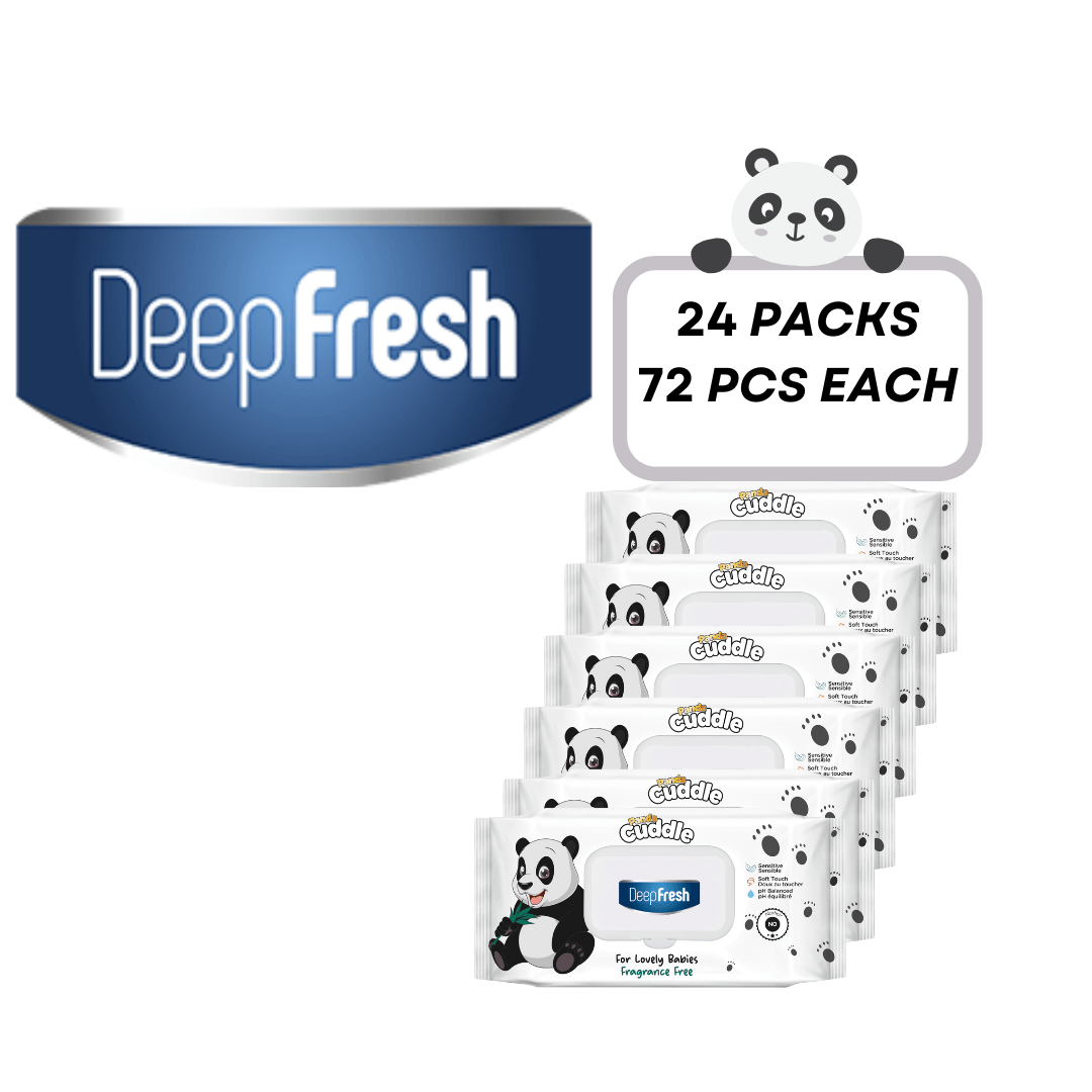 PANDA CUDDLE 72/864/1782pcs, Deep Fresh Extra Soft Unscented Baby Wipes, Alcohol-Free, pH Balanced, Hypoallergenic and Paraben-Free PACK OF 1/12 AND 24