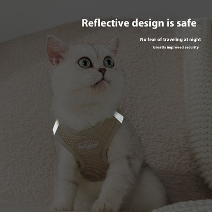 Fashion Waffle Cat Pulling Rope Chest Strap