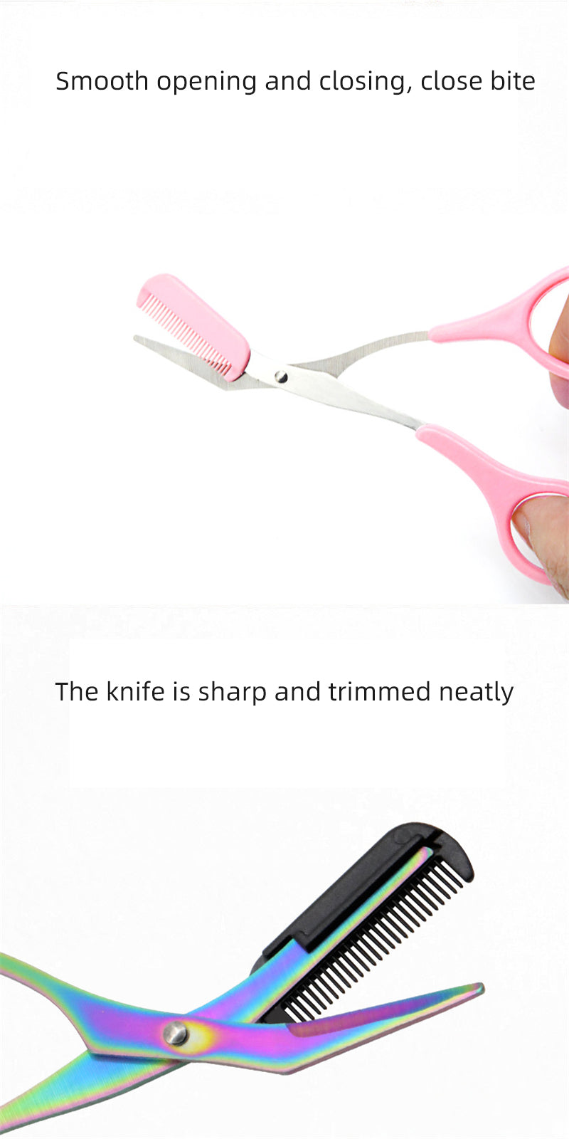 Eyebrow Trimmer Scissor with Comb Facial Hair Removal Grooming Shaping Shaver Cosmetic Makeup Accessories, Eyebrow Grooming Kit, Scissers for Eyebrow, Eyebrow Kit for Women, Eyebrow Stamp Kit Set, Eyebrow Clippers