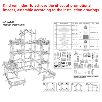 Pink Dollhouse for Girls - 11 Room DIY Pretend Play Toy House with Furniture