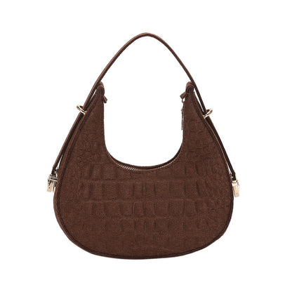 New Fashion Retro Felt Indentation Underarm Bag