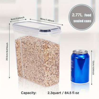 THELIFE Airtight Food Storage Containers Set - 4 Pack BPA-Free Cereal Dispenser with Labels (2.5L/88oz)