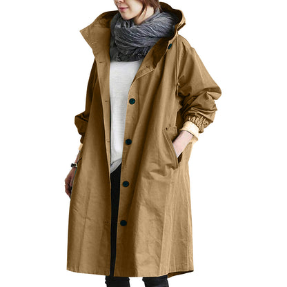Korean Loose Solid Color British Trench Coat