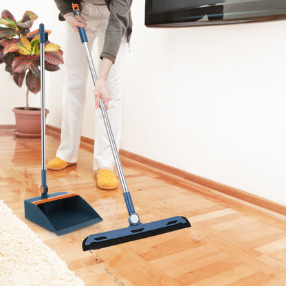 Dustpan Folding Broom Set With Hand Held Brooms For Sweeping Indoor Handheld 9500X2500X2000CM House Collapsible Blue Child