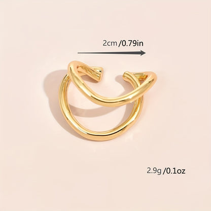 Simple Round Wrap Earrings Ear Clip Double C Cartilage U-Shape Earless No Pierce Earring