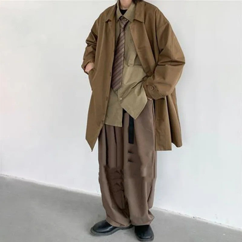Japanischer Retro-Trenchcoat in mittlerer Länge