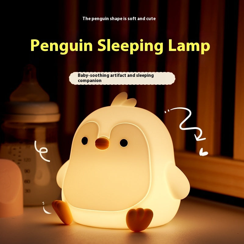 Adorable Penguin Night Light - Rechargeable Silicone Touch Lamp for Kids Bedroom