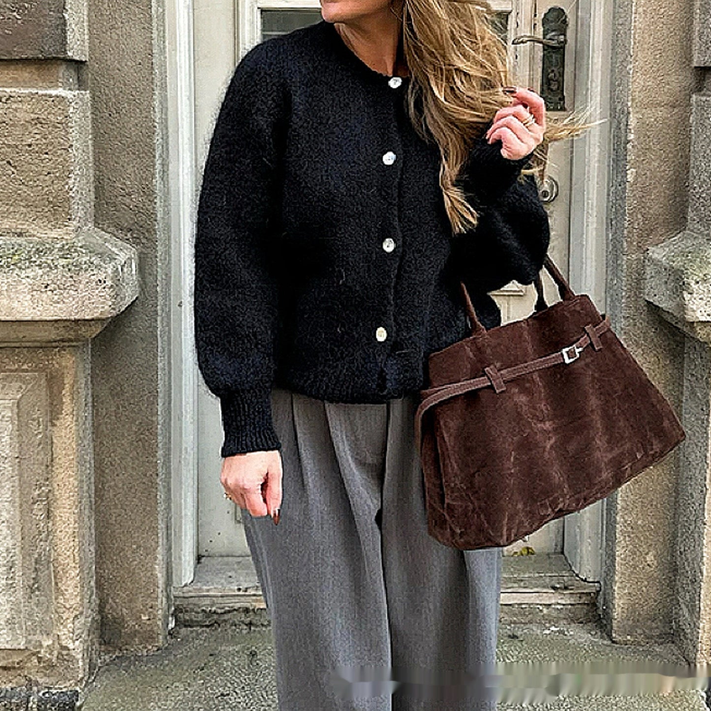 Loose-fitting Vintage Women's Sweater Coat