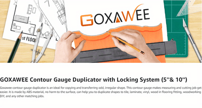 GOXAWEE Contour Gauge Profile Tool, 5Inch/10Inch Adjustable Lock, Precisely Copy Irregular Shape Duplicator For Flooring, Construction, Carpenter, DIY Handyman