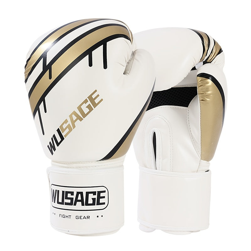 WUSAGE Professional Boxing Gloves - Premium Sparring Gloves 6oz 8oz 10oz 12oz | Padded Wrist Support for MMA, Kickboxing & Training