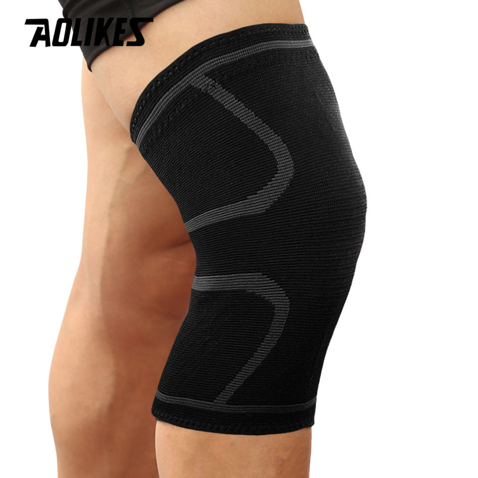1pc AOLIKES Compression Knee Pad Sleeve - Breathable, Non-Slip, Durable Polyamide & Nylon, Ideal for Running, Volleyball, Basketball, Yoga, Tennis, Football