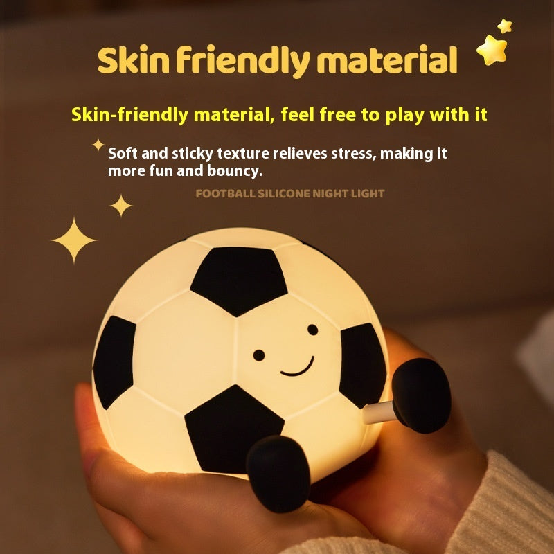 Football Night Light - Touch Control LED Bedside Lamp for Kids & Sports Fans