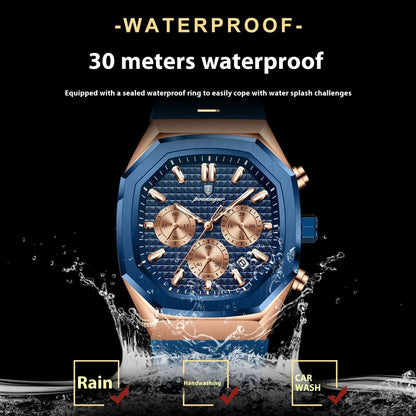 Multifunctional Six-pin Calendar Men's Watch Large Dial