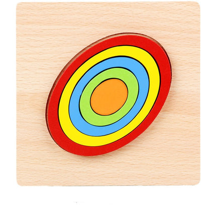 1-3 Years Old Baby Children's Puzzle Wooden 3d Shape Puzzle Toy