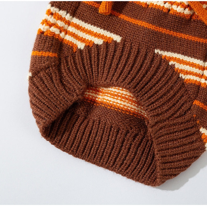 Cat Sweaters, Cold Weather Dog Striped Pullover, Warm Knitted Pet Clothes In Winter