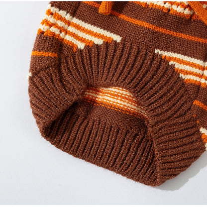 Cat Sweaters, Cold Weather Dog Striped Pullover, Warm Knitted Pet Clothes In Winter