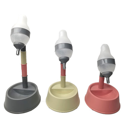 Pet Standing Water Dispenser Cat Dog Standing Bowl With Detachable Pole Automatically Feeding Water Height Adjustable