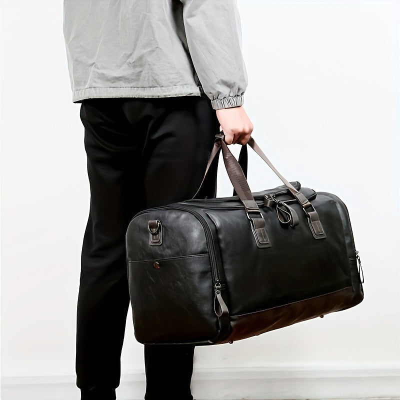 [Casual Travel Duffel] Large Casual Men's Travel Duffel Bag - Adjustable Strap, Multi-Compartment, Carry-On Luggage, Weekend Tote