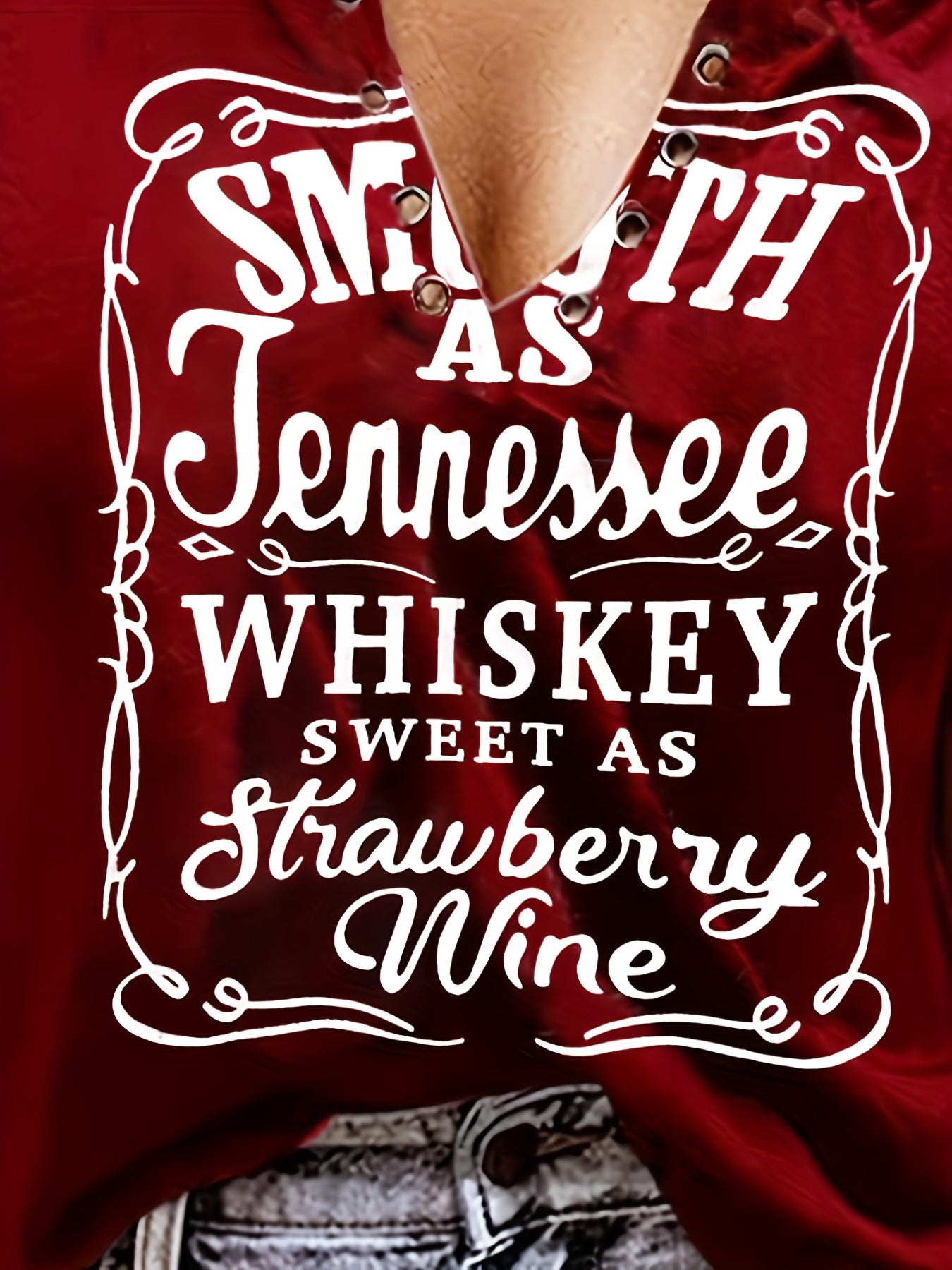 Smooth As Tennessee Whiskey Sweet As Strawberry Wine Women's Tank Top - Soft Pink Sleeveless V-Neck Casual Shirt with Bold Letter Print, Thick Strap Country Music Style, Machine Washable All-Season Wear, Festive Concert Attir