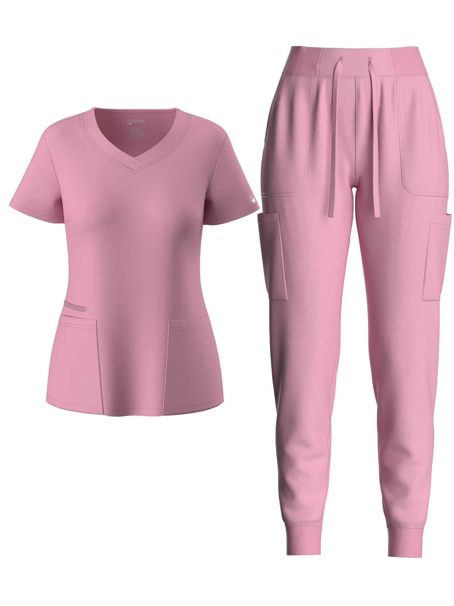 Premium Medical Scrubs Set - V-Neck Top & Drawstring Pants | Professional Healthcare Uniform for Women
