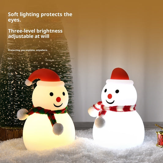 Christmas Snowman Night Light Silicone Bluetooth Audio Small Night Lamp