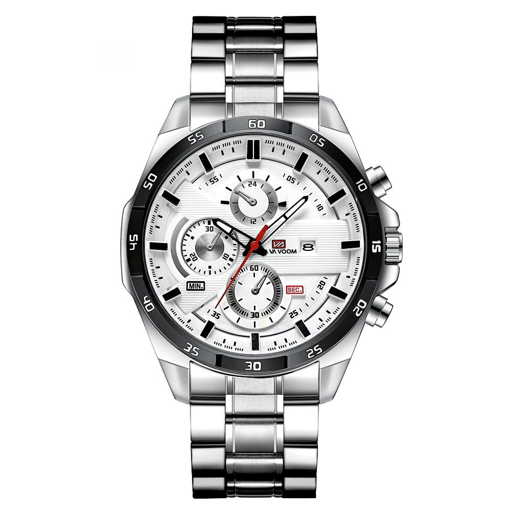 Men's Business Calendar Waterproof Quartz Watch - Multifunctional Casual Timepiece