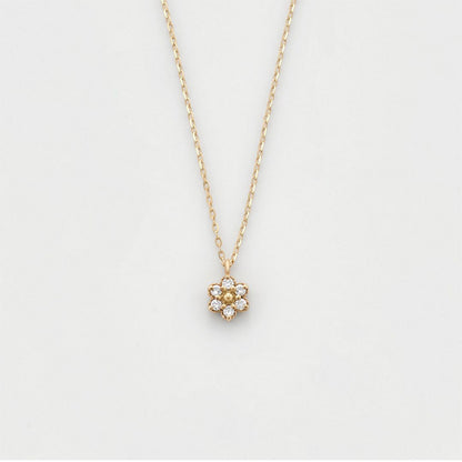 Frisches, süßes und schlichtes Blumen-Set: Ring und Halskette aus Sterlingsilber