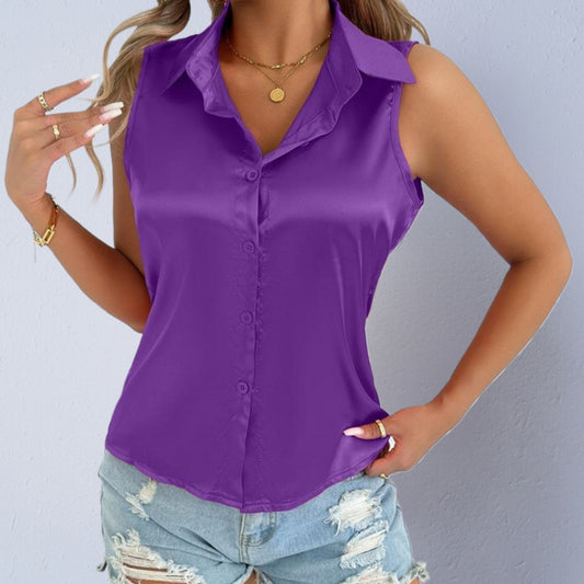 Women's Solid Color Casual Color Satin Face Ding Shirt